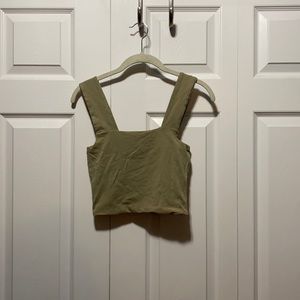 Green Square Neck, Thick Strap Tank